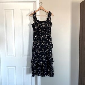Lulus tiered floral midi dress, size M • NWT